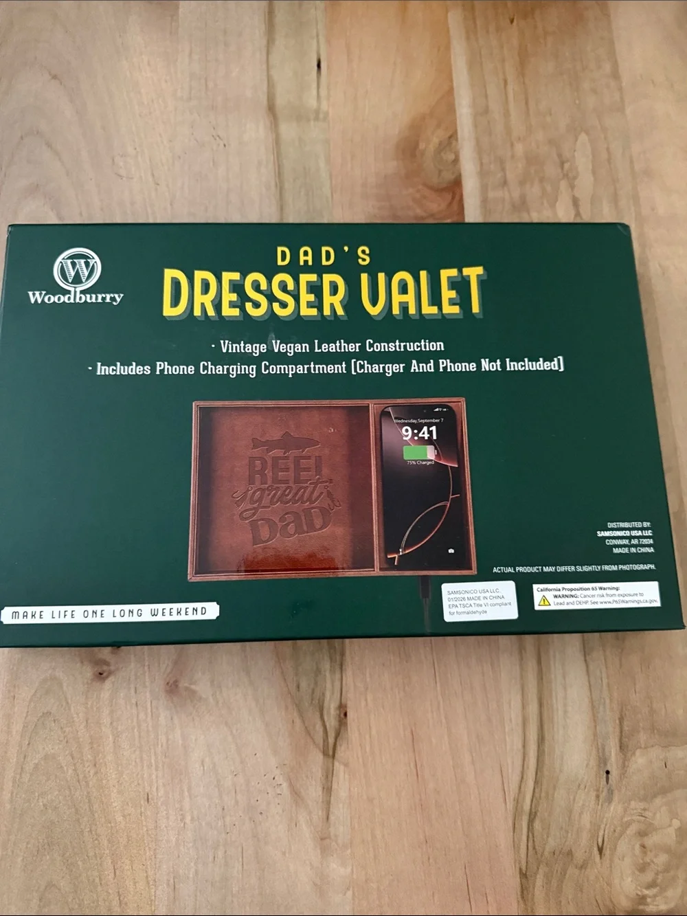 Dad's Dresser Valet - Brown Leather Organizer
